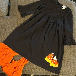 Smock Monkey candy corn outfit